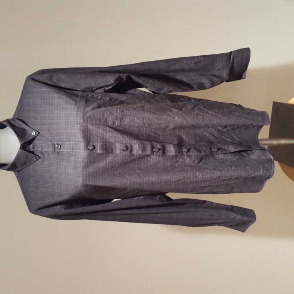 VAN HEUSEN mens dress shirt, 15-15.5 grey black